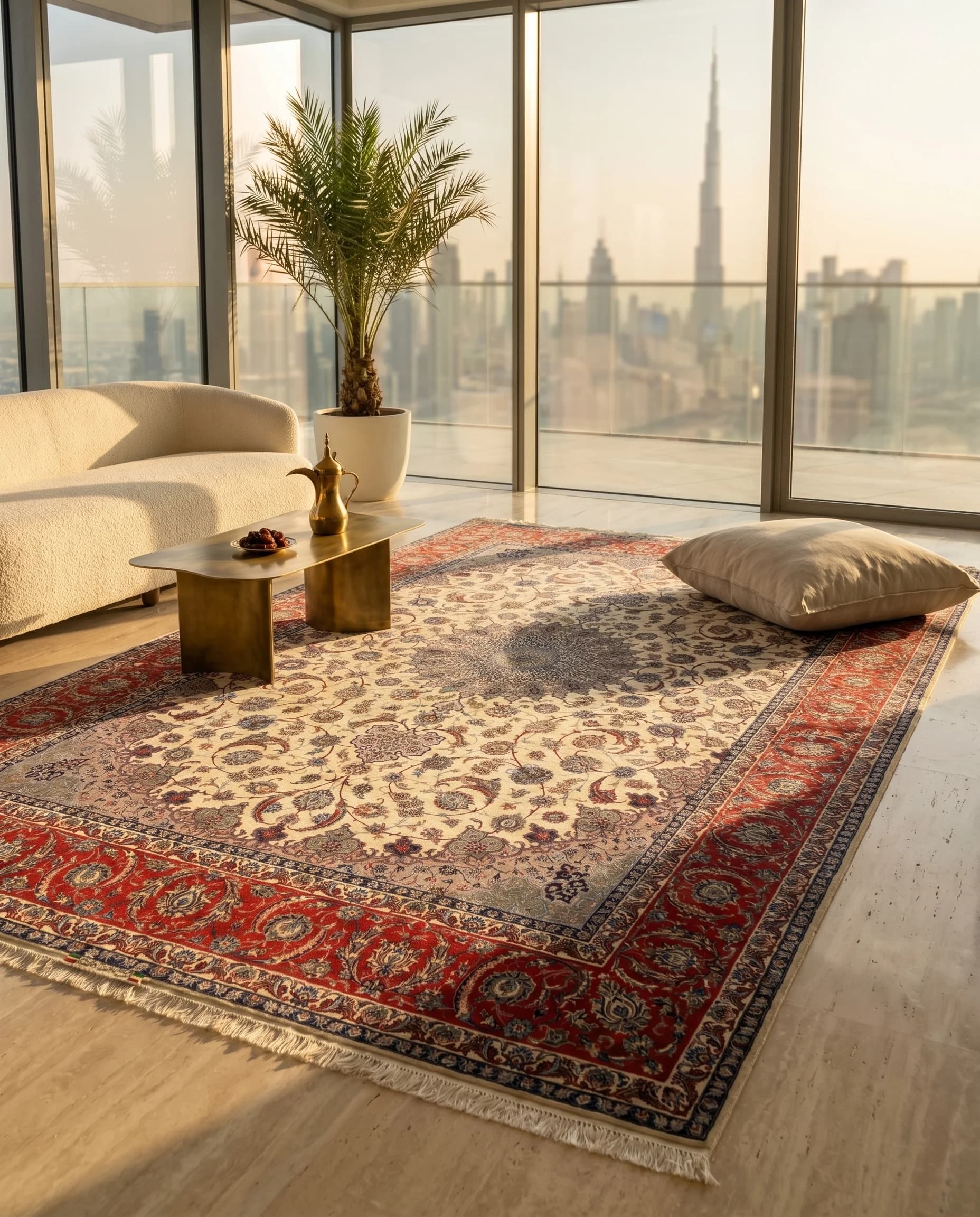 Al Malakia showroom — authentic Persian carpets