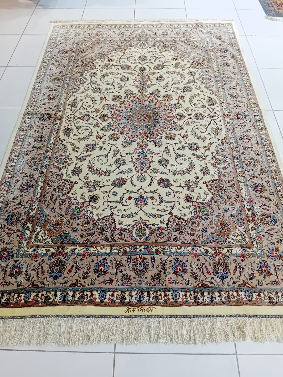 Iranian Handmade Kashan Silk Carpet view 3