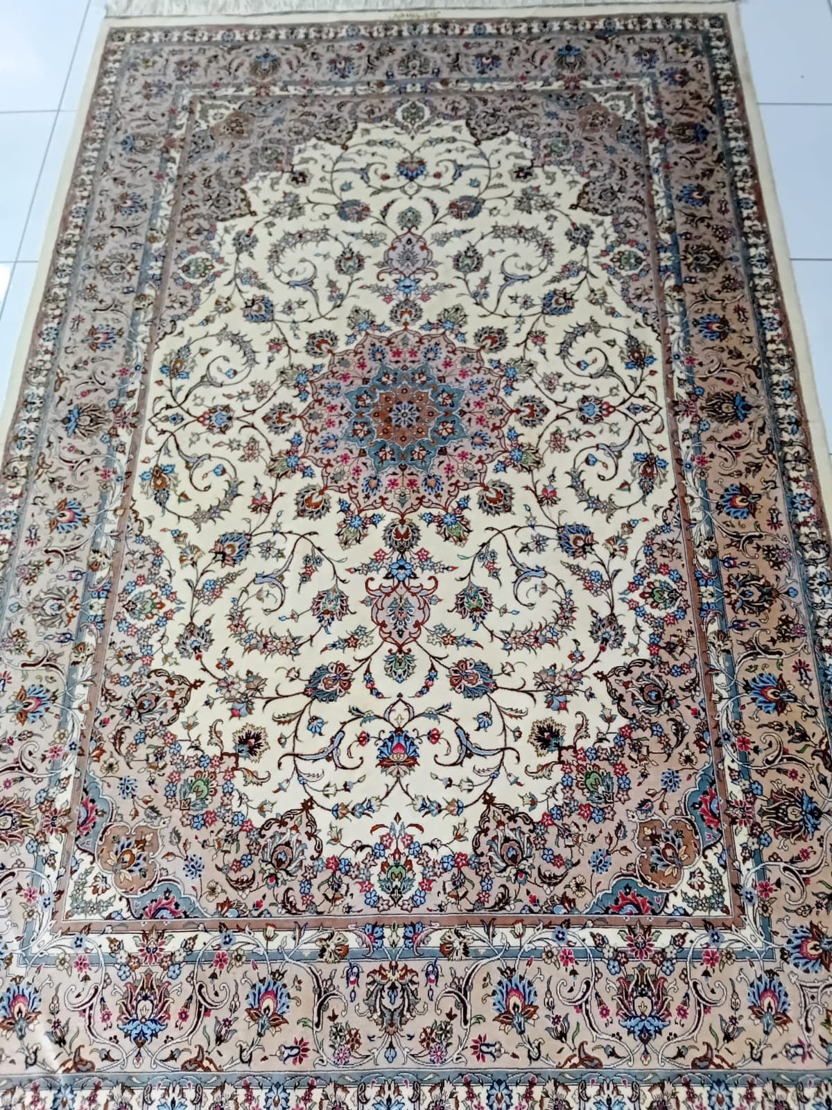 Iranian Handmade Kashan Silk Carpet view 6