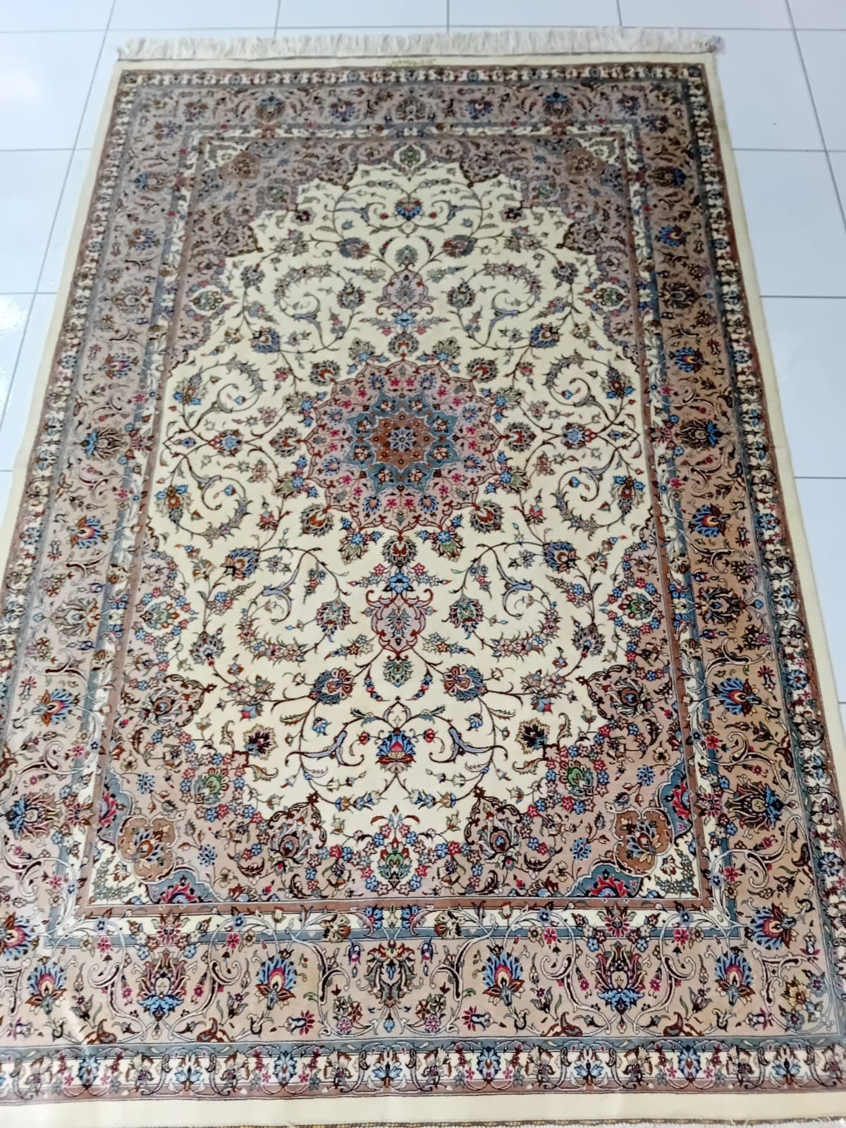 Iranian Handmade Kashan Silk Carpet view 7