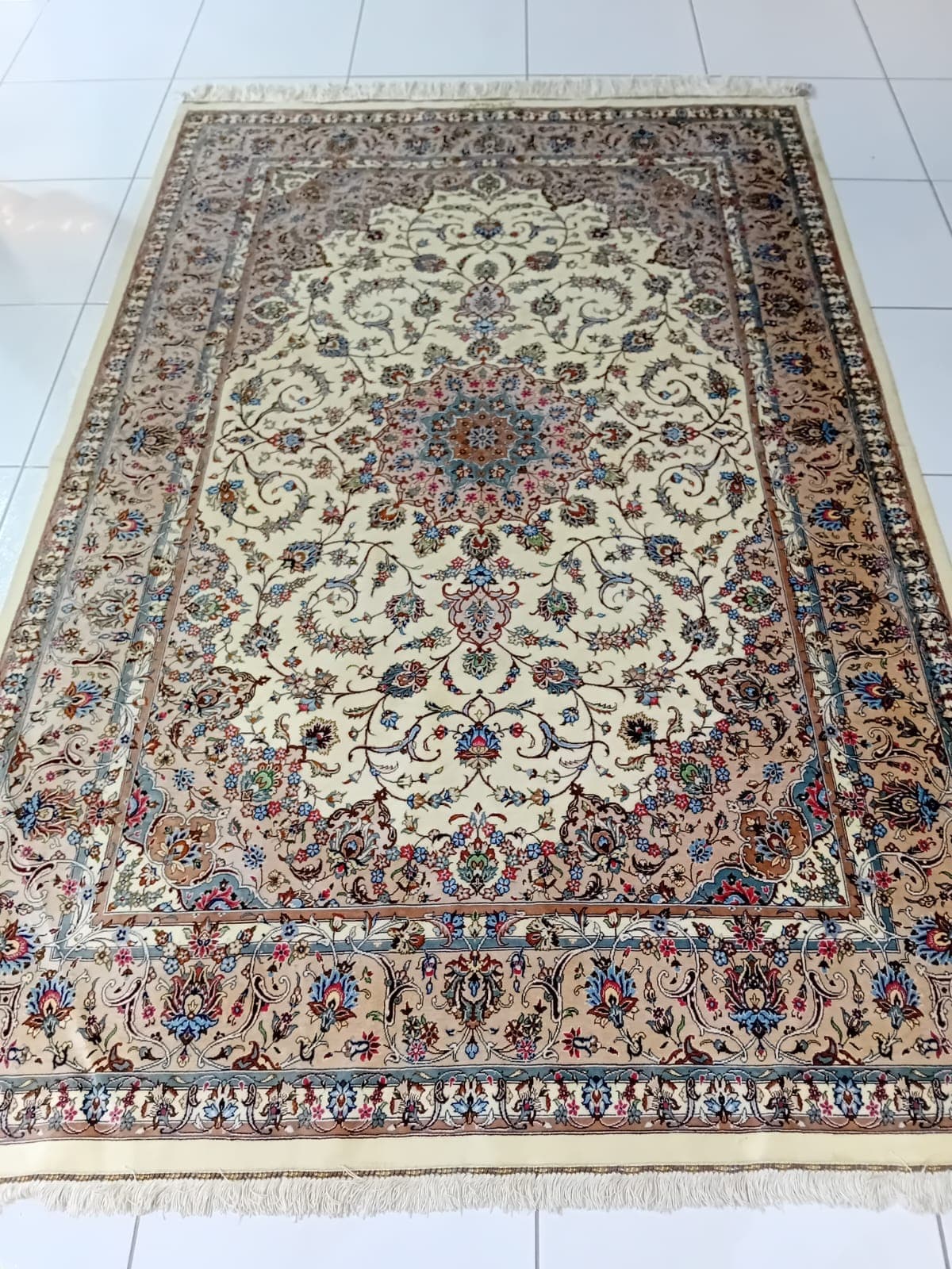 Iranian Handmade Kashan Silk Carpet view 8