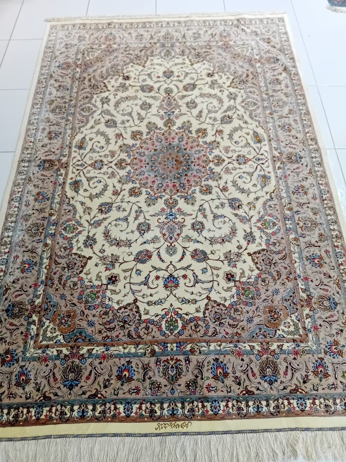 Iranian Handmade Kashan Silk Carpet view 11