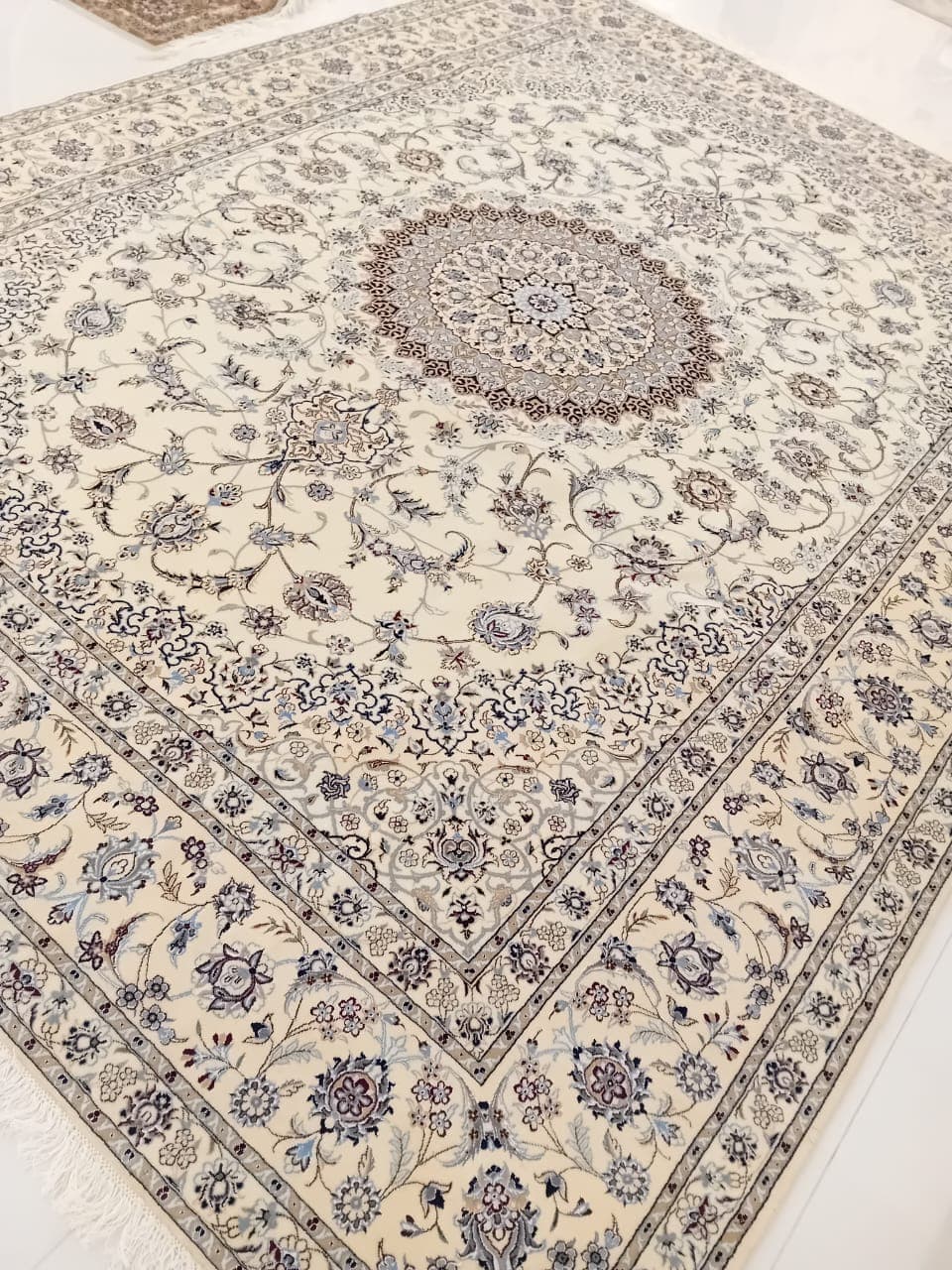 Handmade Iranian Naein Wool & Silk Carpet view 2