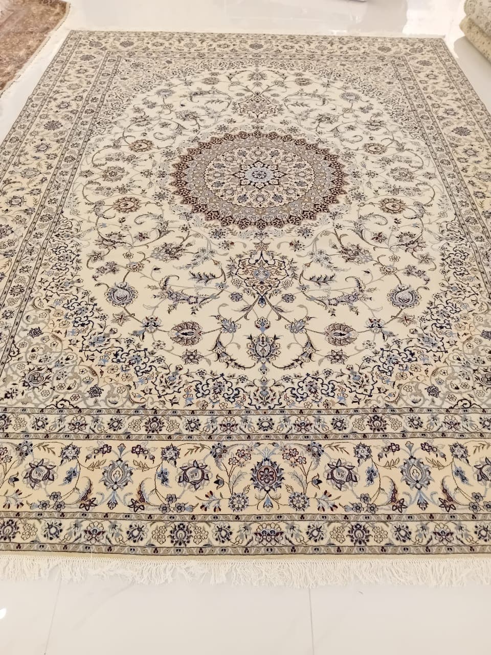 Handmade Iranian Naein Wool & Silk Carpet view 5