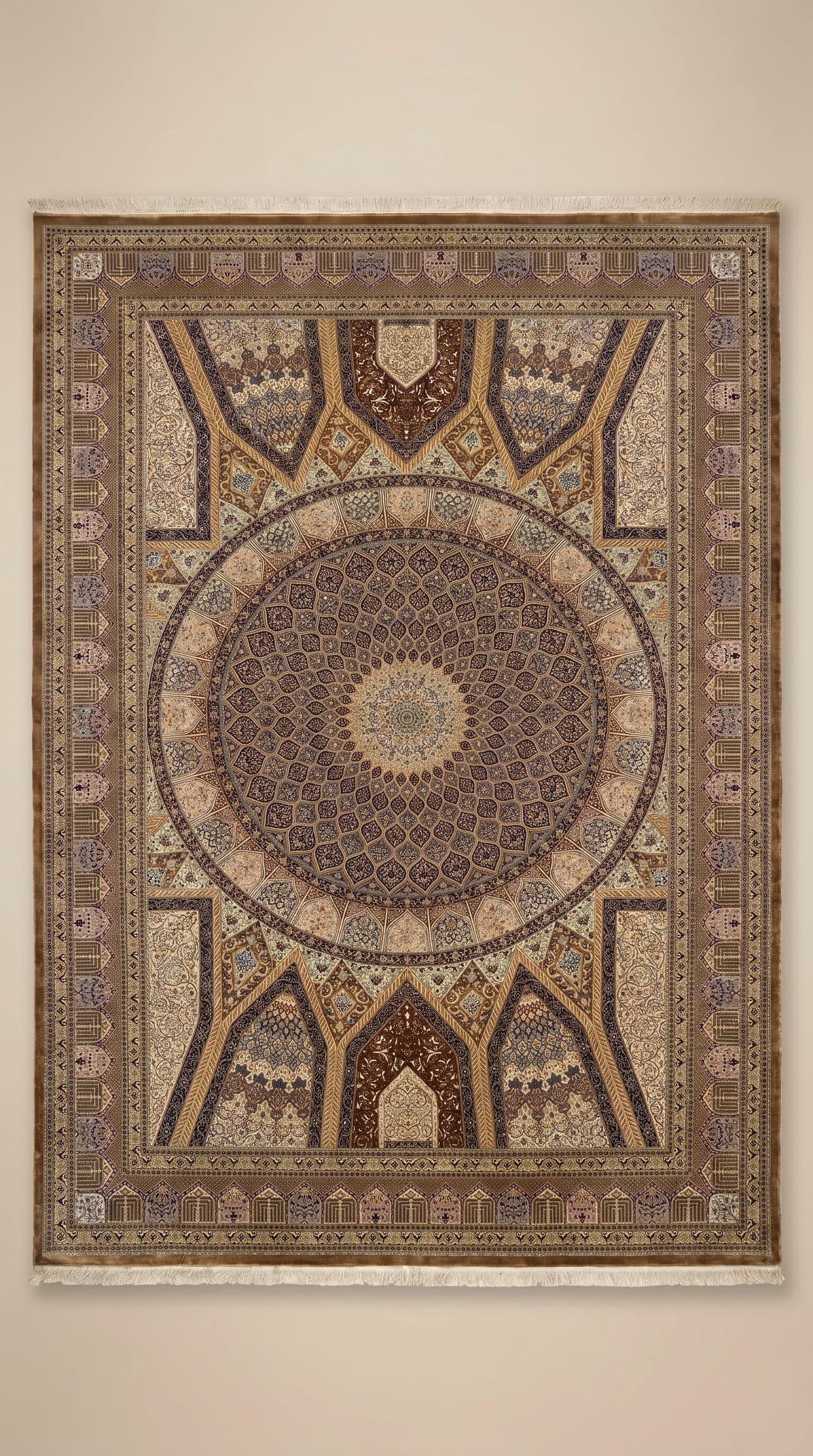 Handmade Qum Pure Silk Persian Carpet – 4m x 6m (Available in UAE)
