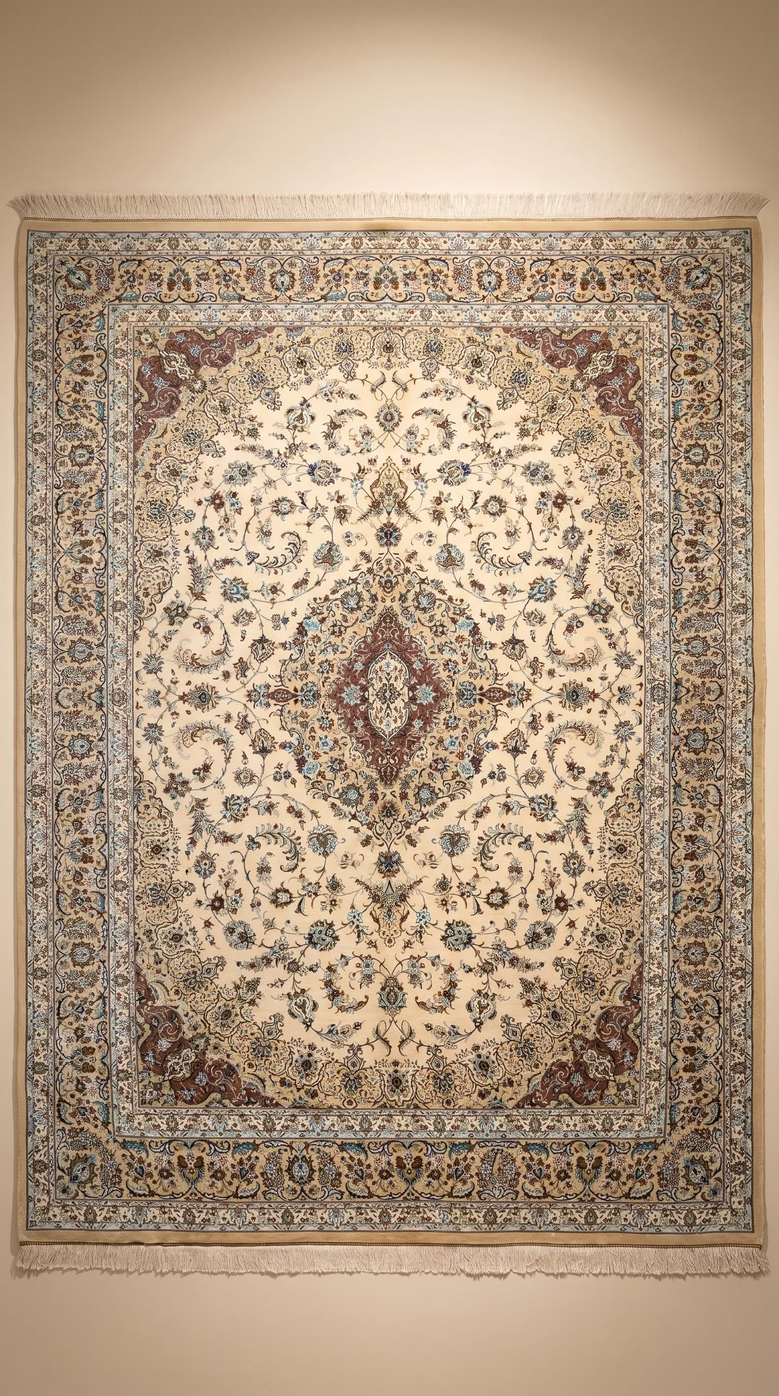 Handmade Iranian Kashan Silk Carpet – 2m x 3m, Elegant Persian Craftsmanship