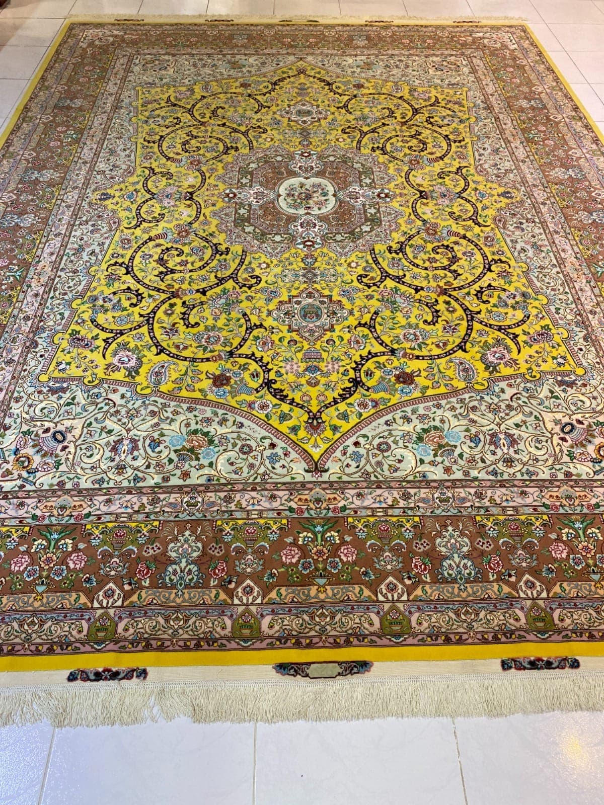 Handmade Iranian Tabriz 60 Raj Silk Carpet – 3m x 4m, Luxurious Persian Masterpiece view 2