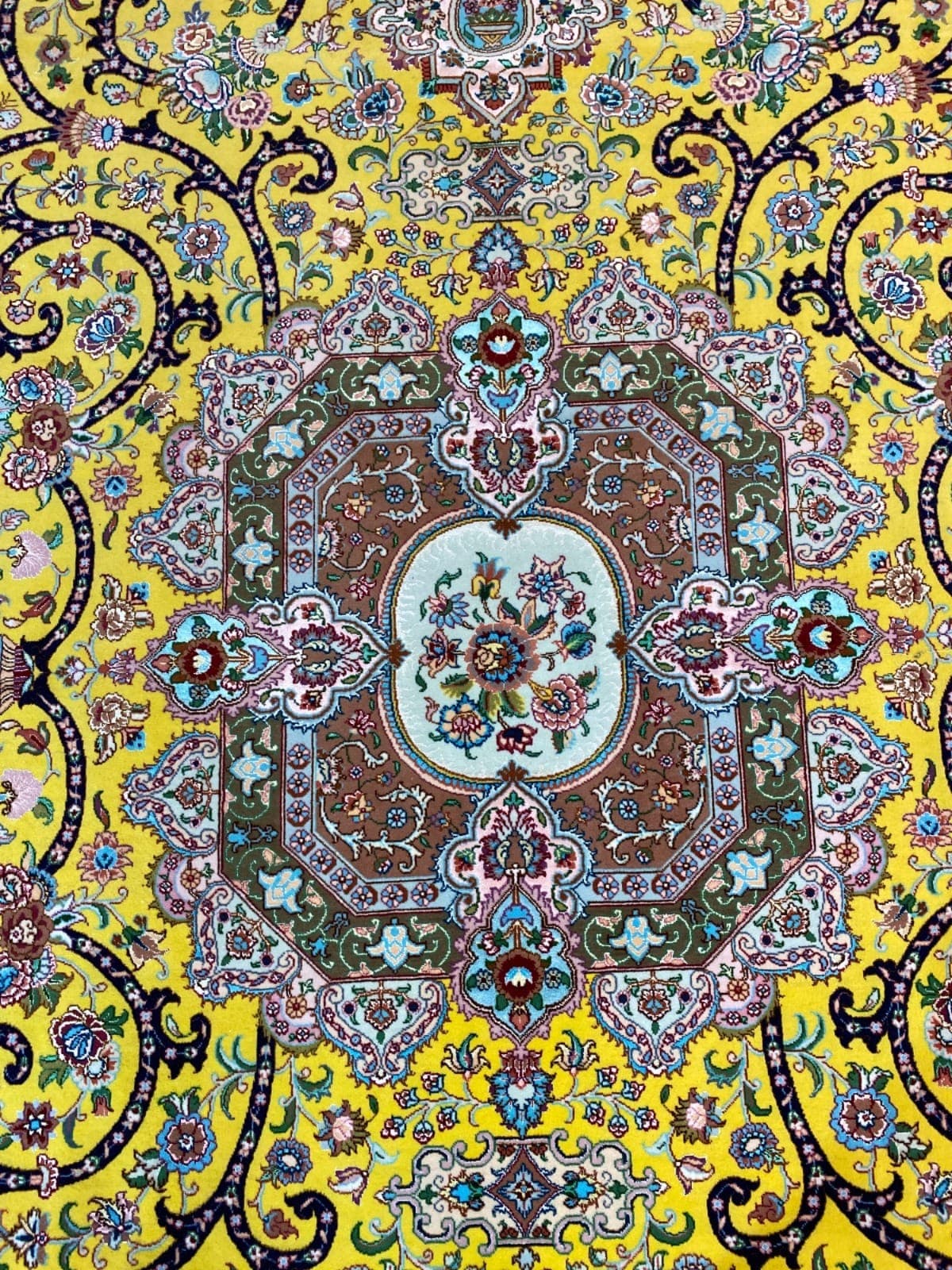 Handmade Iranian Tabriz 60 Raj Silk Carpet – 3m x 4m, Luxurious Persian Masterpiece view 6