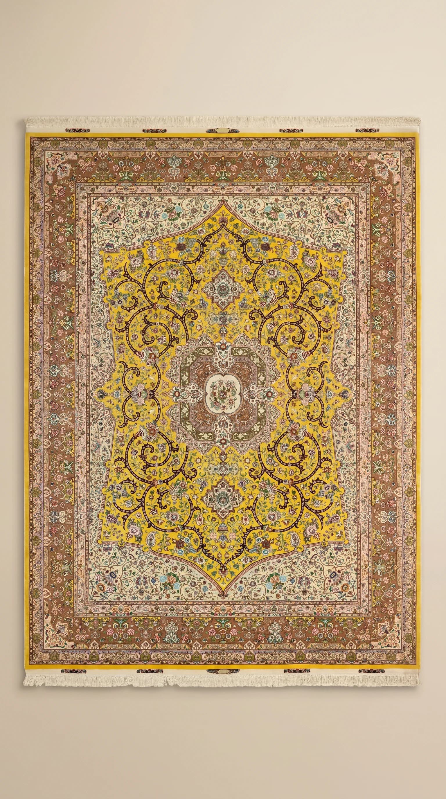 Handmade Iranian Tabriz 60 Raj Silk Carpet – 3m x 4m, Luxurious Persian Masterpiece