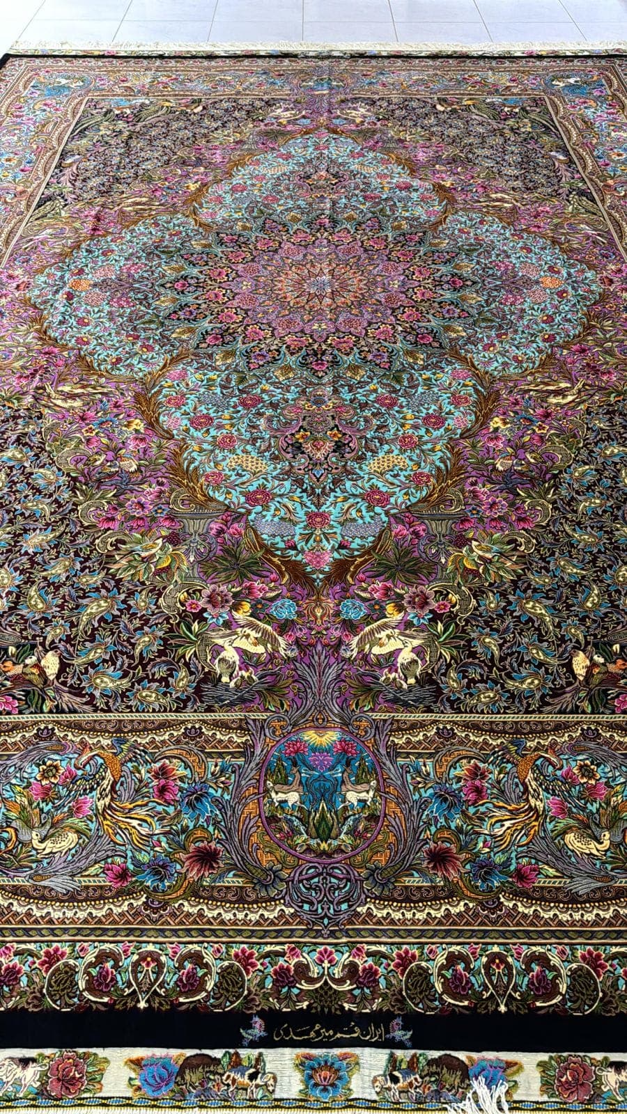 Luxury Pure Silk Iranian Handmade Carpet – 3.00m x 4.00m, Persian Elegance in Sharjah view 2