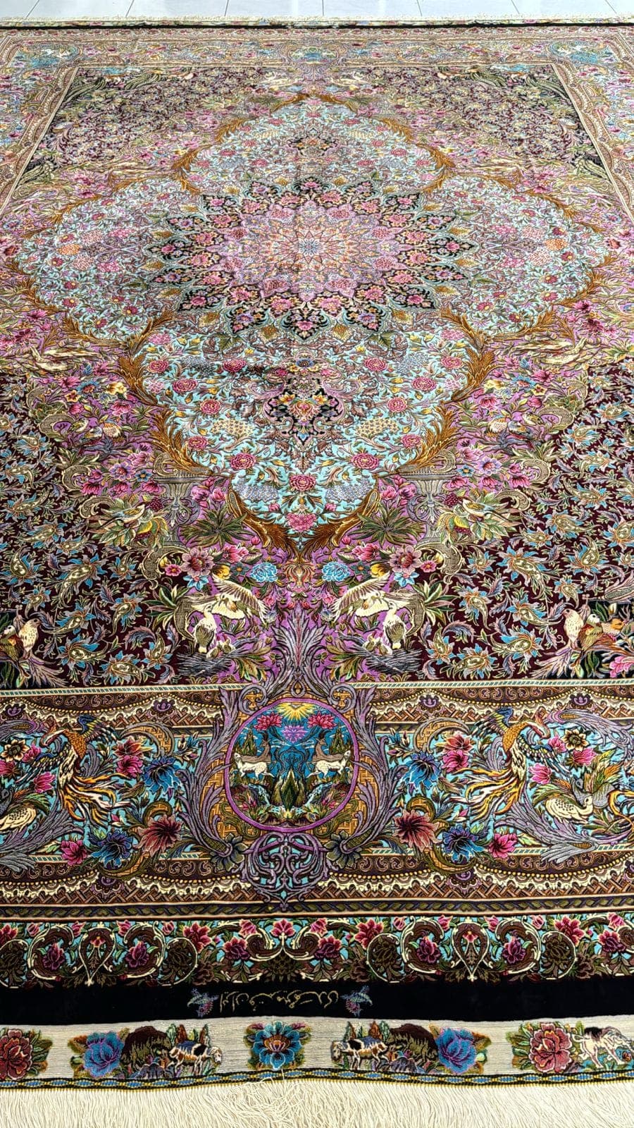 Luxury Pure Silk Iranian Handmade Carpet – 3.00m x 4.00m, Persian Elegance in Sharjah view 6