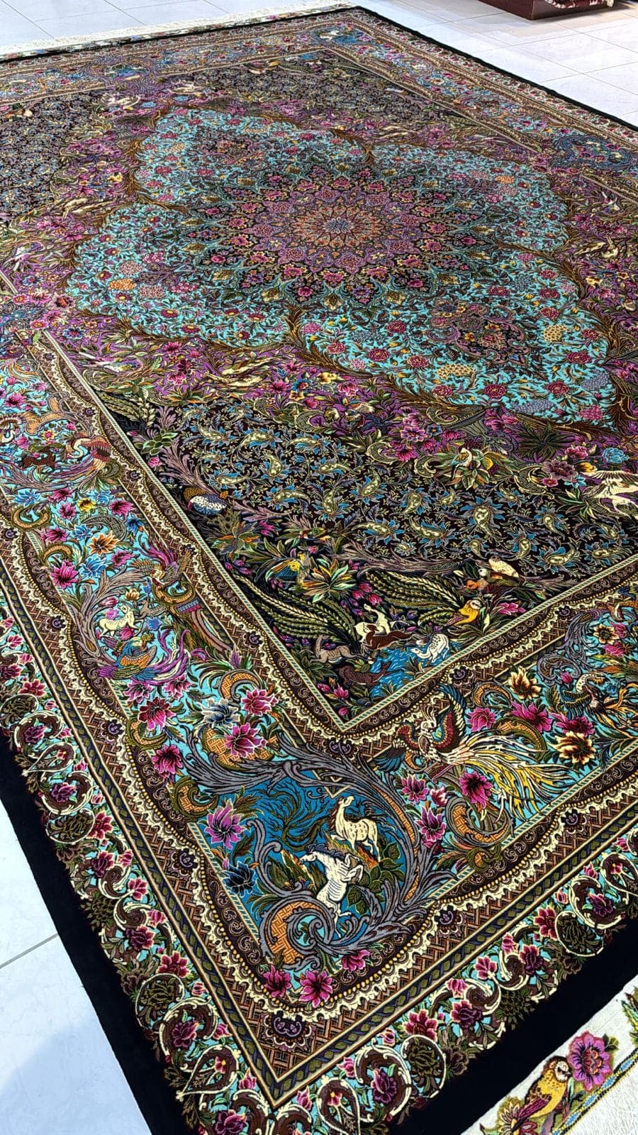Luxury Pure Silk Iranian Handmade Carpet – 3.00m x 4.00m, Persian Elegance in Sharjah view 8