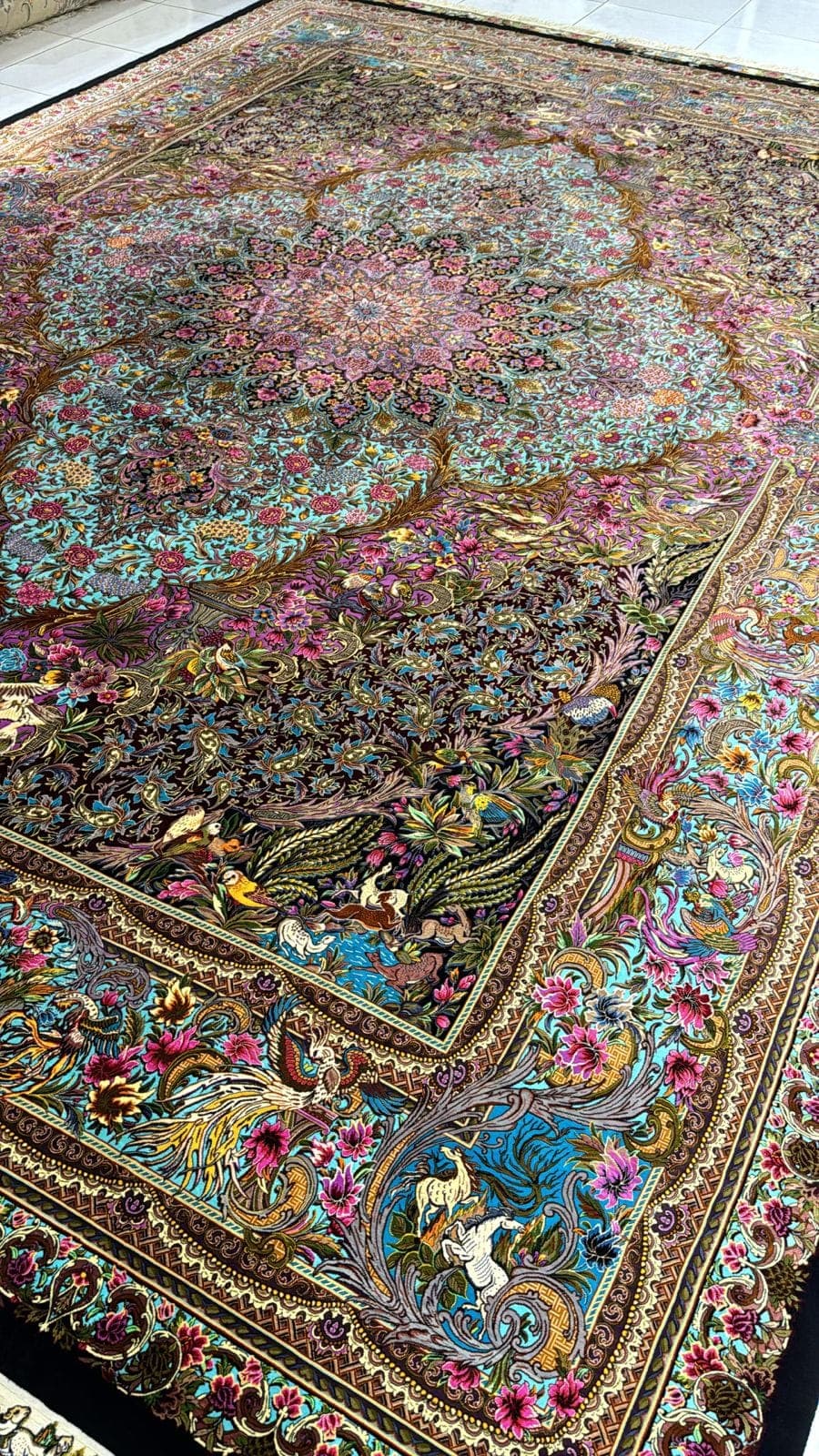 Luxury Pure Silk Iranian Handmade Carpet – 3.00m x 4.00m, Persian Elegance in Sharjah view 9