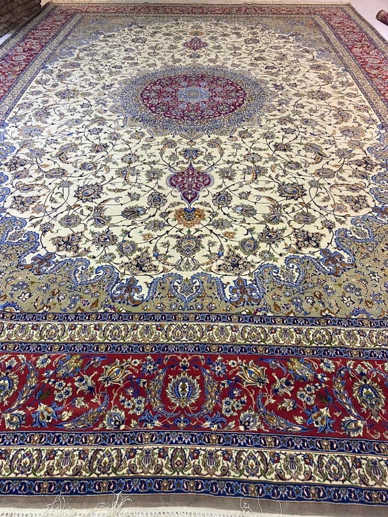 High Quality, Handmade Iranian Esfahan Wool and Silk Carpet view 4