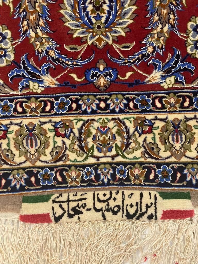High Quality, Handmade Iranian Esfahan Wool and Silk Carpet view 6