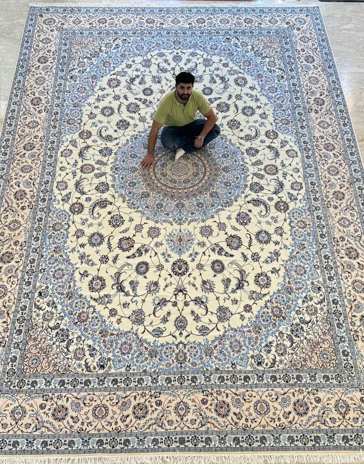 Persian Nain Habibian Carpet Made of Wool & Silk view 5