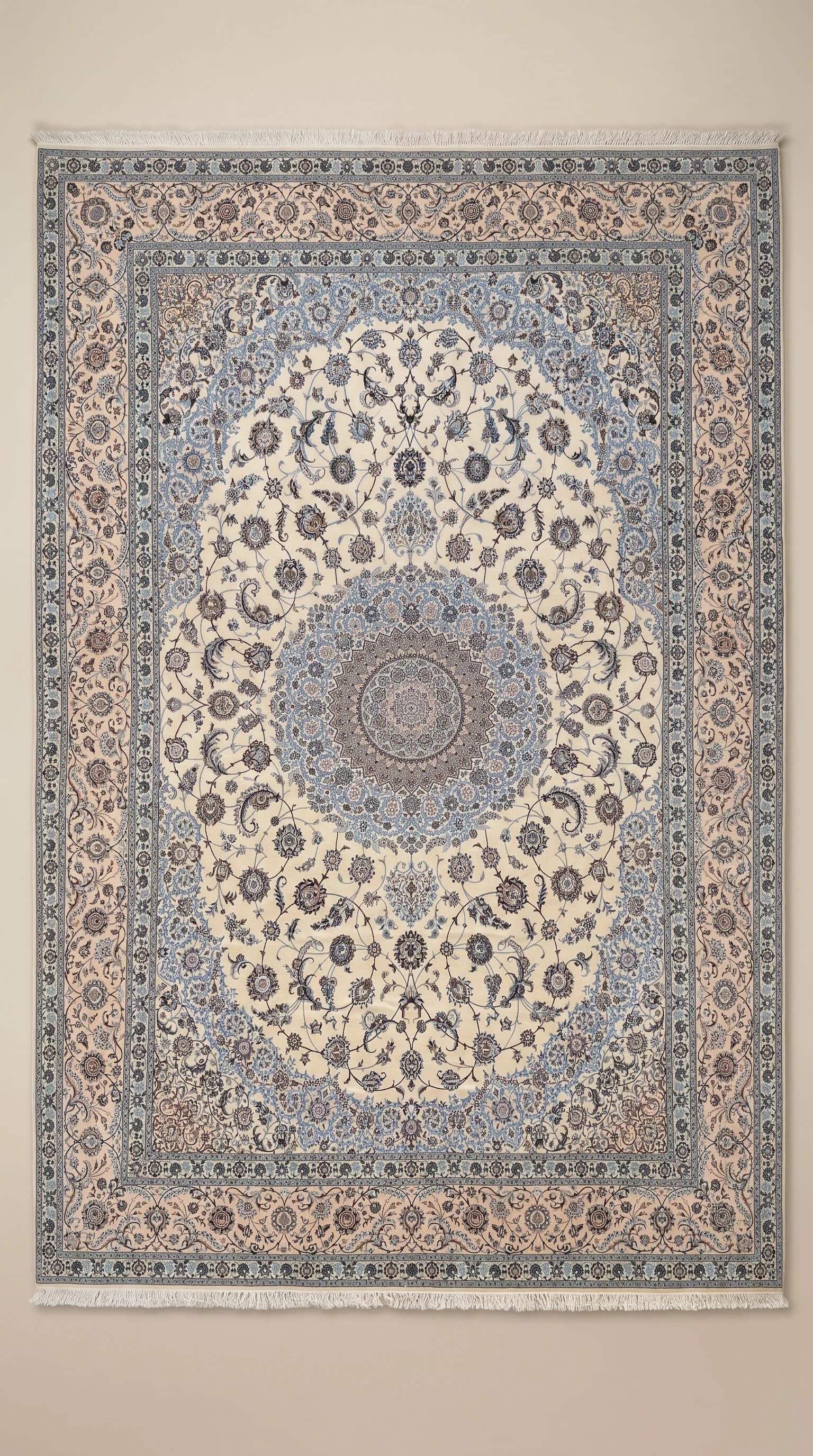 Persian Nain Habibian Carpet Made of Wool & Silk