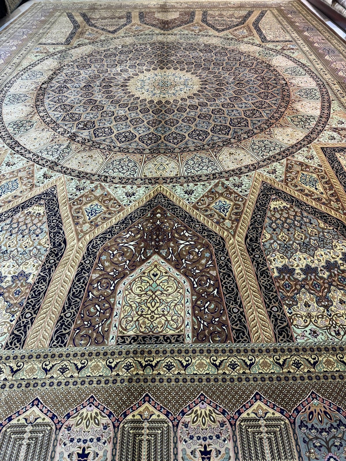 Handmade Qum Pure Silk Persian Carpet – 4m x 6m (Available in UAE) view 3