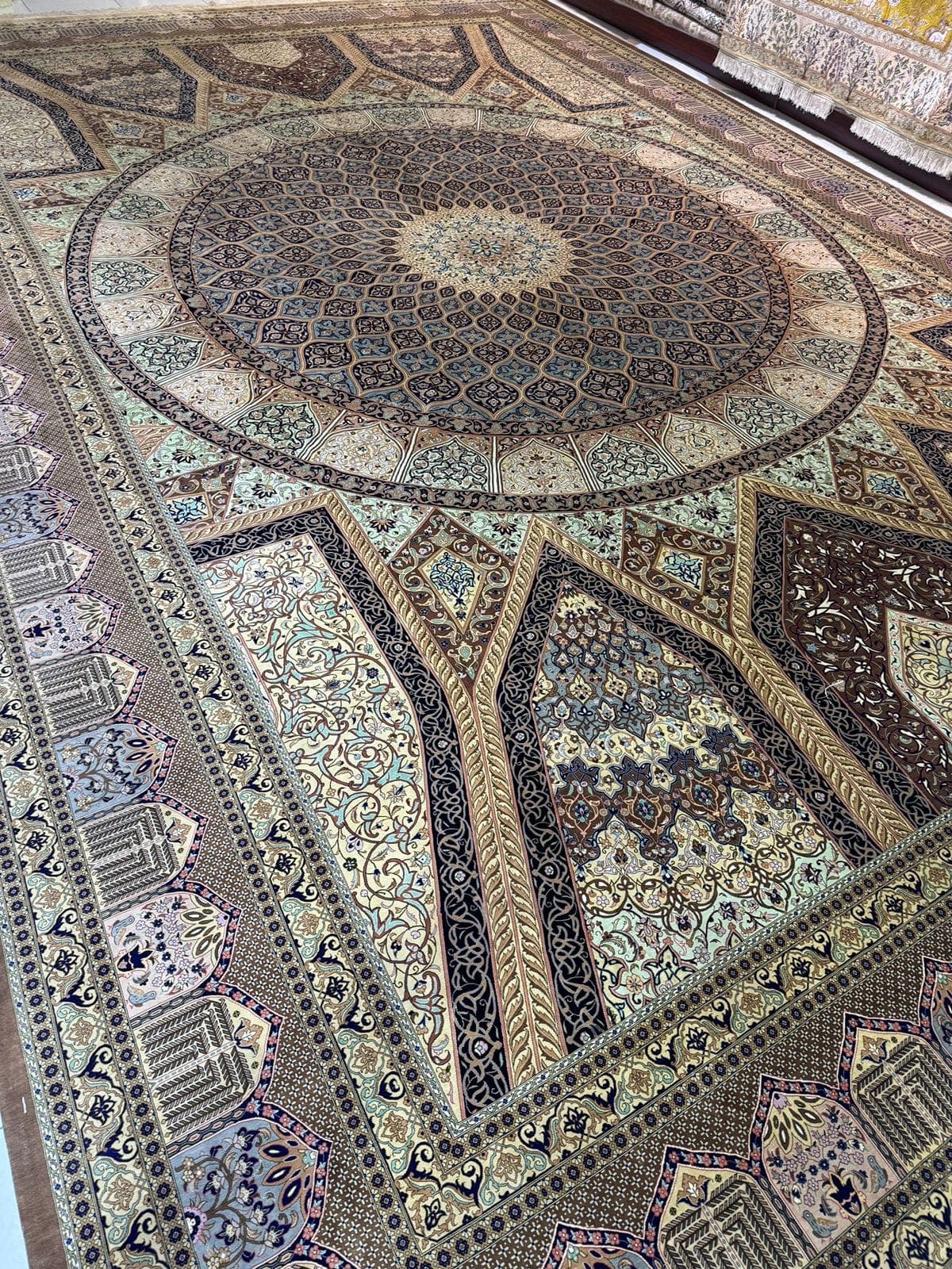 Handmade Qum Pure Silk Persian Carpet – 4m x 6m (Available in UAE) view 7