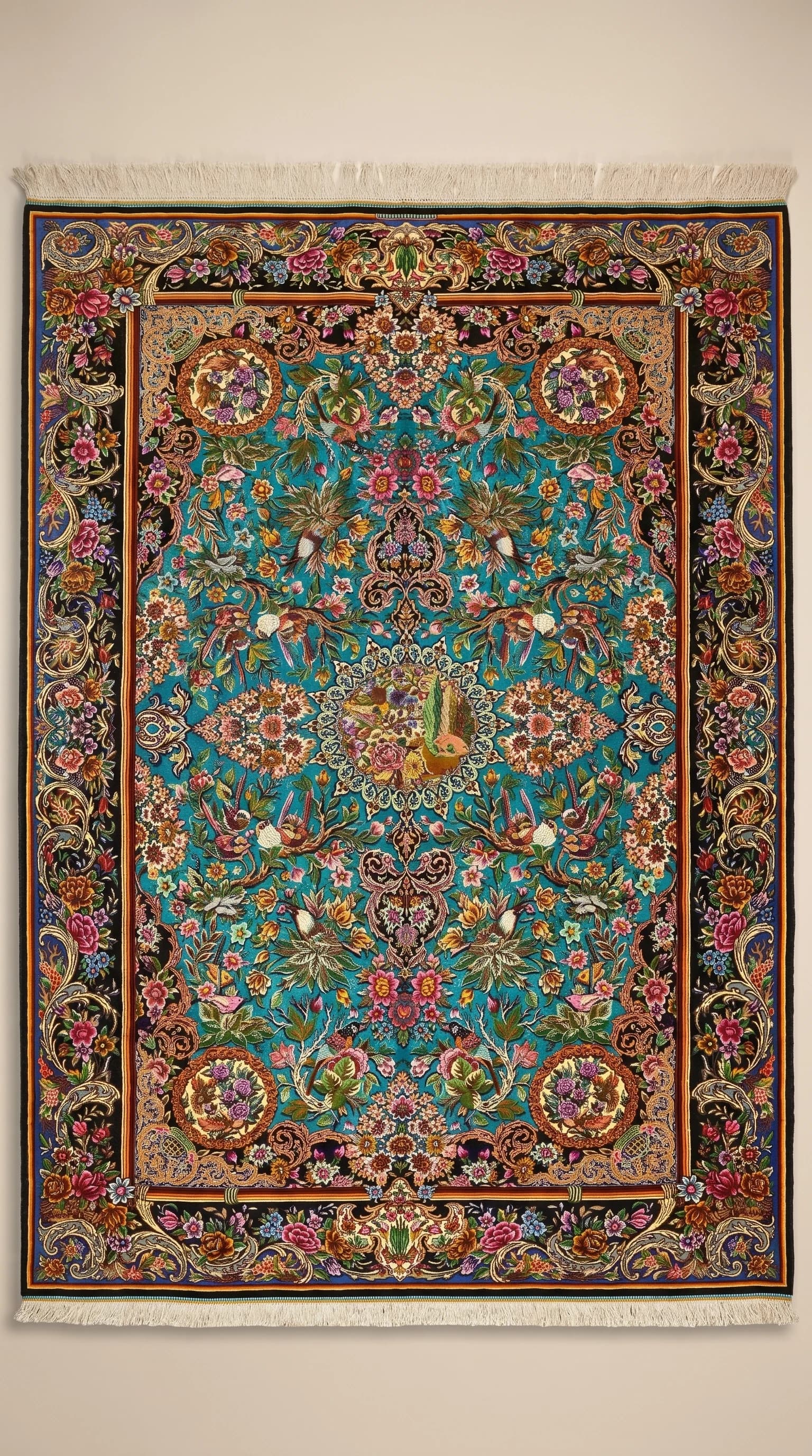 High-Quality Handmade Iranian Qum Carpet – 2.00m x 1.35m, Timeless Persian Elegance