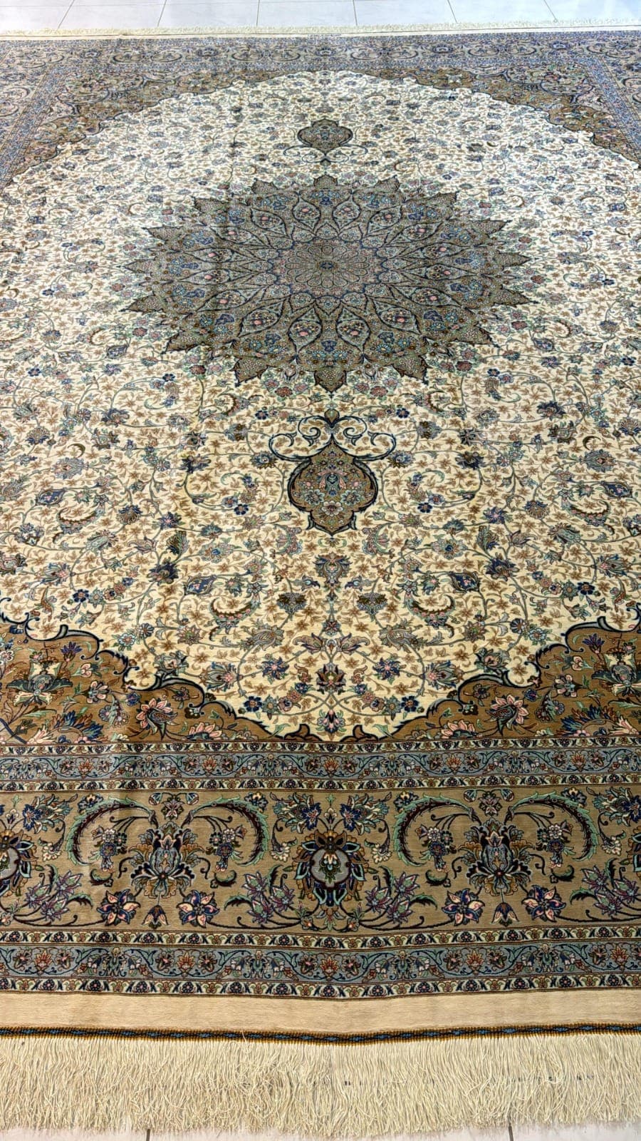 Kashan Pure Silk Handmade Carpet by Badida Farch Brand view 3