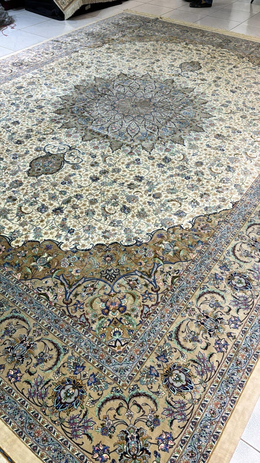 Kashan Pure Silk Handmade Carpet by Badida Farch Brand view 4