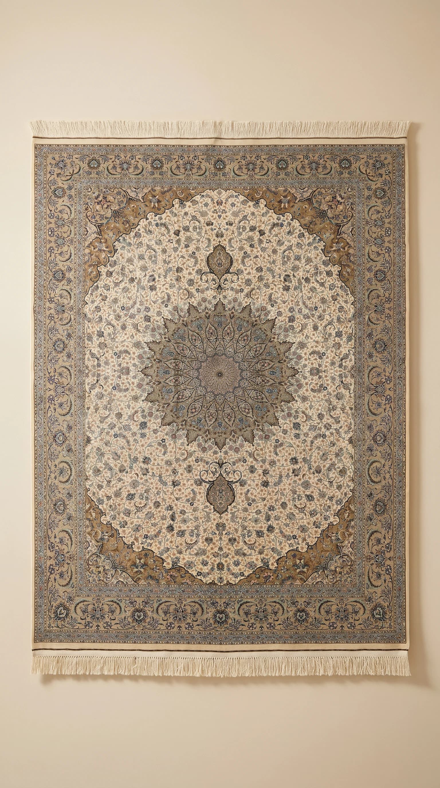 Kashan Pure Silk Handmade Carpet by Badida Farch Brand