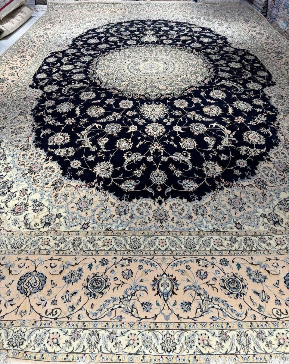 Handmade Wool & Silk Naeen Carpet From Iran. Available in Our Sharjah Showroom view 3