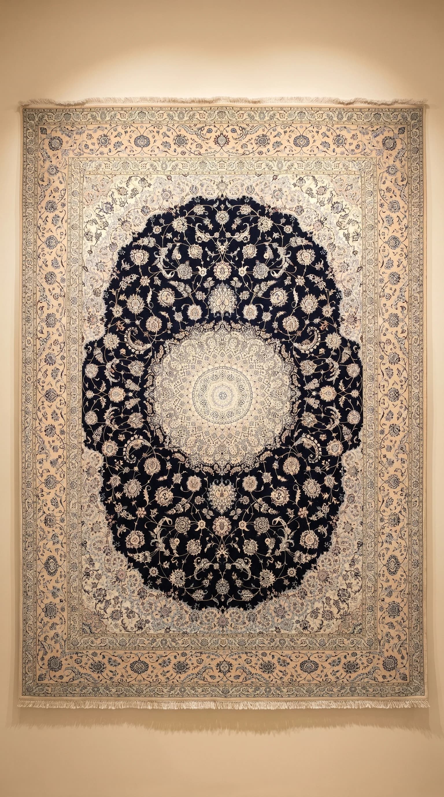 Handmade Wool & Silk Naeen Carpet From Iran. Available in Our Sharjah Showroom