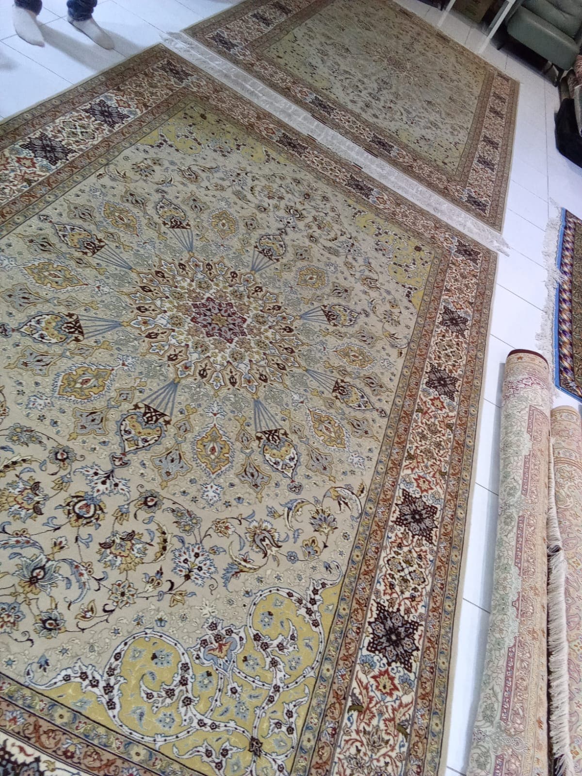 High-Quality Esfahan Emadsada Carpet from Iran – 2.05m x 3.20m, Available as Pair view 3