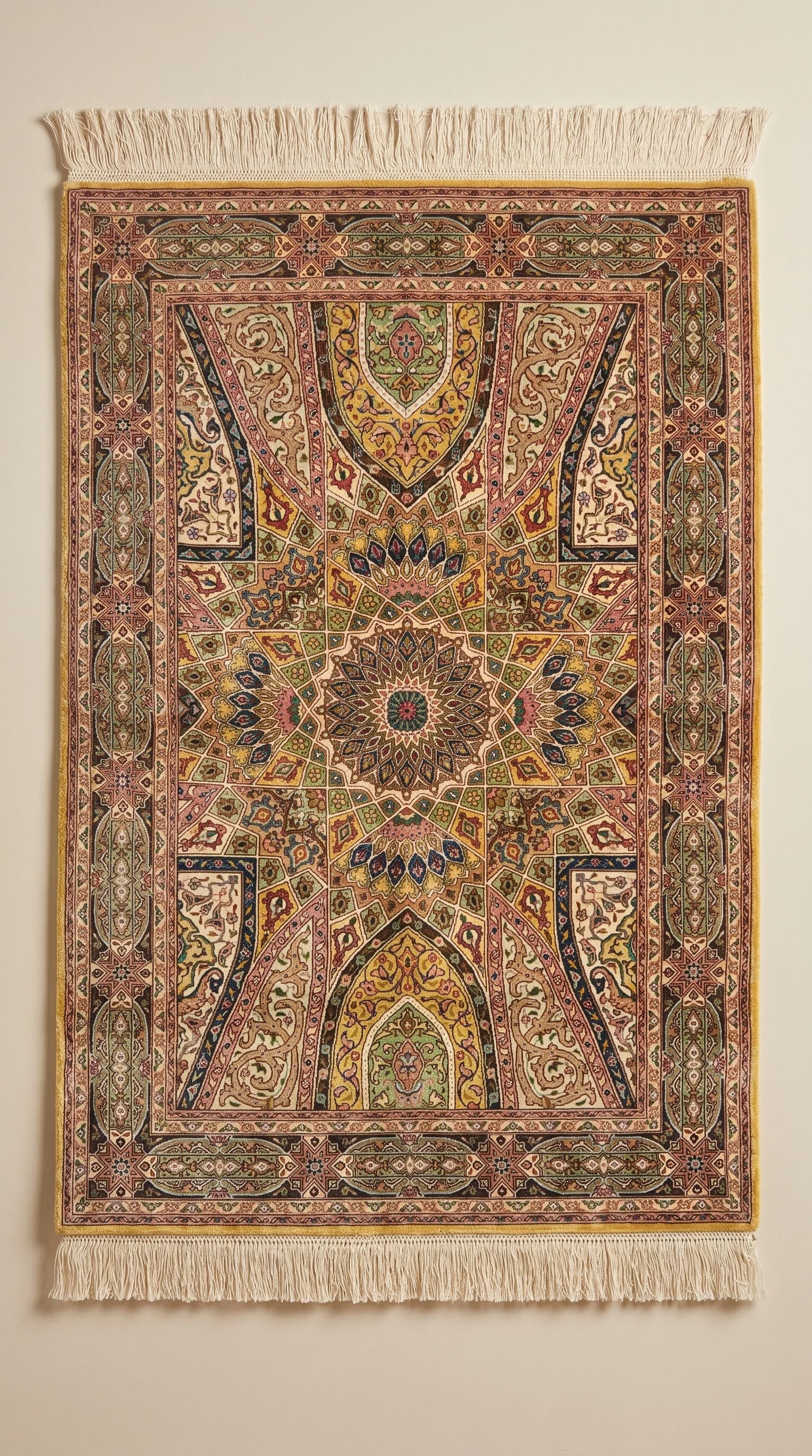 Handmade Iranian Tabriz Pure Silk Carpet – 1.50m x 1.00m | Elegant Small Persian Rug in UAE