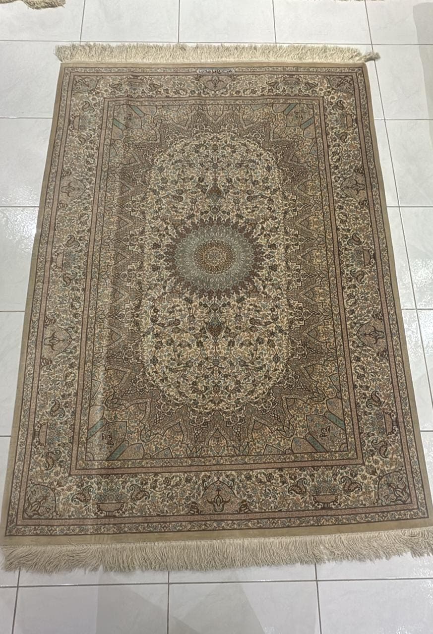 Handmade Iranian Qum Pure Silk Carpet – Luxurious Persian Rug in UAE view 4